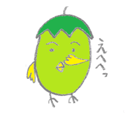 Eggplant bird & tomato bird sticker #3070711
