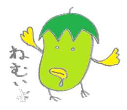 Eggplant bird & tomato bird sticker #3070715