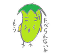 Eggplant bird & tomato bird sticker #3070727