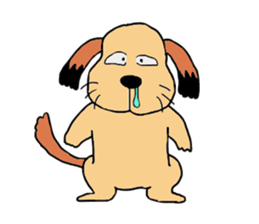 Comical everyday of a little ugly dog sticker #3071419