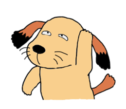 Comical everyday of a little ugly dog sticker #3071421