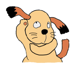 Comical everyday of a little ugly dog sticker #3071423