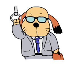 Comical everyday of a little ugly dog sticker #3071424