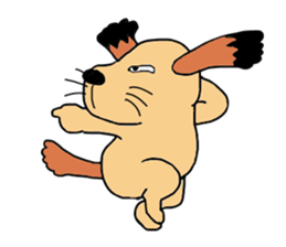 Comical everyday of a little ugly dog sticker #3071427