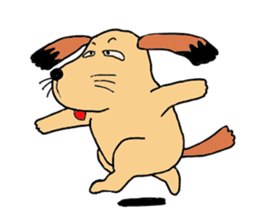 Comical everyday of a little ugly dog sticker #3071429