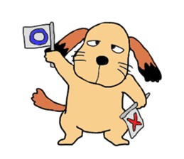 Comical everyday of a little ugly dog sticker #3071430