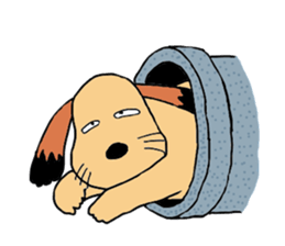 Comical everyday of a little ugly dog sticker #3071437