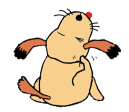 Comical everyday of a little ugly dog sticker #3071443