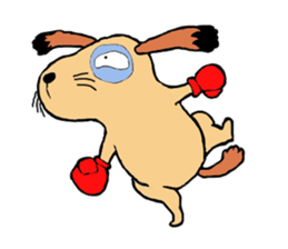 Comical everyday of a little ugly dog sticker #3071445