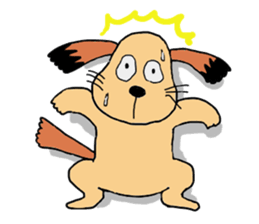 Comical everyday of a little ugly dog sticker #3071448