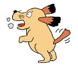 Comical everyday of a little ugly dog sticker #3071453