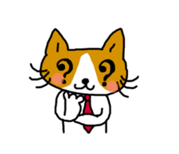 Office worker cat A sticker #3072867