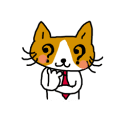 Office worker cat A sticker #3072867