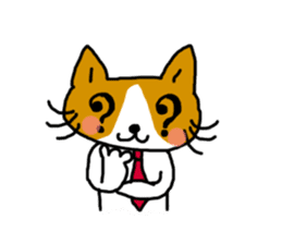 Office worker cat A sticker #3072867