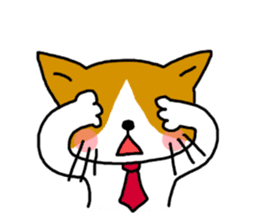 Office worker cat A sticker #3072885