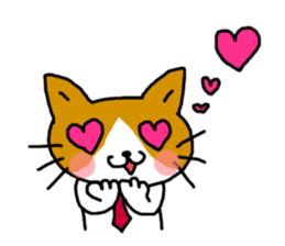 Office worker cat A sticker #3072886