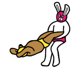 Bear & Rabbit wrestler sticker #3074360