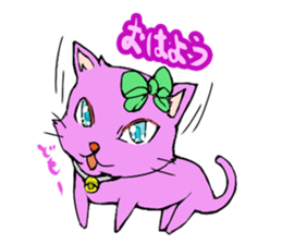 the pink cat sticker #3074659