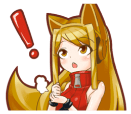 Fox ear headphones Girl sticker #3074944