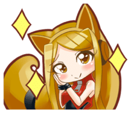 Fox ear headphones Girl sticker #3074945