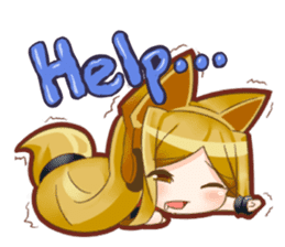 Fox ear headphones Girl sticker #3074946