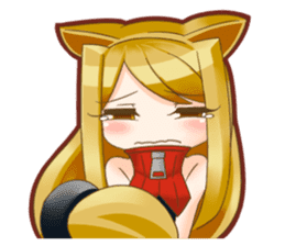 Fox ear headphones Girl sticker #3074947