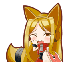 Fox ear headphones Girl sticker #3074949