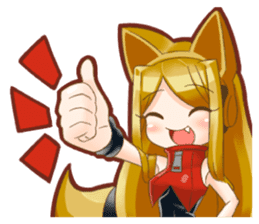Fox ear headphones Girl sticker #3074953