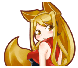 Fox ear headphones Girl sticker #3074956