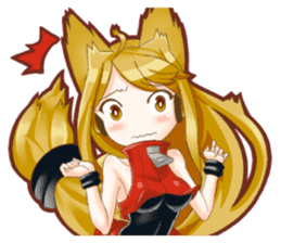 Fox ear headphones Girl sticker #3074957