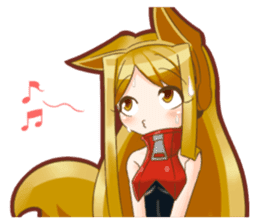 Fox ear headphones Girl sticker #3074958
