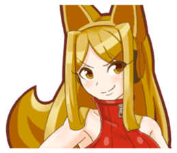 Fox ear headphones Girl sticker #3074959
