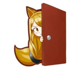Fox ear headphones Girl sticker #3074960