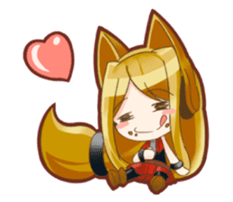 Fox ear headphones Girl sticker #3074962