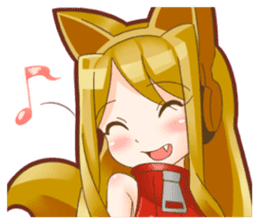 Fox ear headphones Girl sticker #3074965