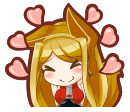 Fox ear headphones Girl sticker #3074966