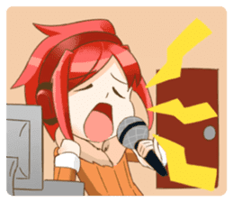 Fox ear headphones Girl sticker #3074975