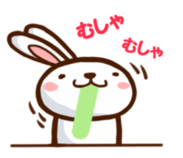 Playful white rabbit sticker #3074979