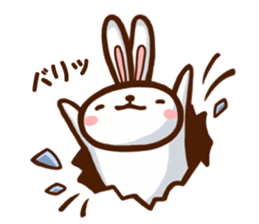 Playful white rabbit sticker #3074988