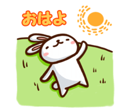 Playful white rabbit sticker #3074991