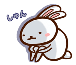 Playful white rabbit sticker #3074995