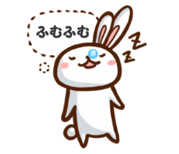Playful white rabbit sticker #3074997