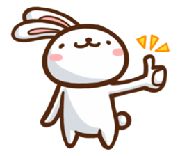 Playful white rabbit sticker #3075002