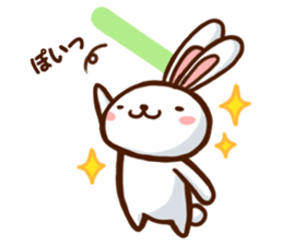 Playful white rabbit sticker #3075007