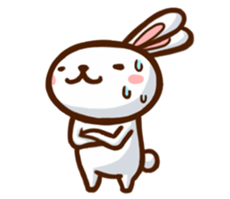 Playful white rabbit sticker #3075011