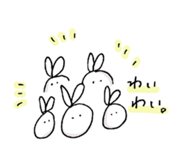 one stroke of the pen rabbit sticker #3075803
