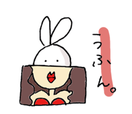 one stroke of the pen rabbit sticker #3075807