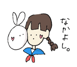one stroke of the pen rabbit sticker #3075817