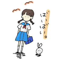 one stroke of the pen rabbit sticker #3075818