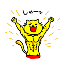 Muscles and sexy cat sticker #3081559